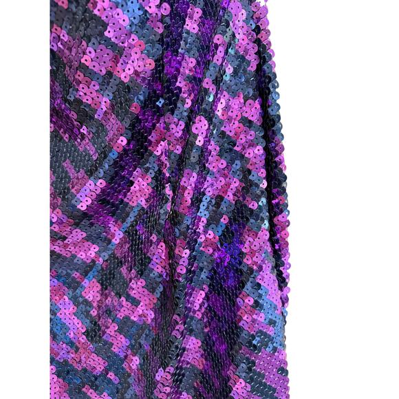 Alyce Designs Size 10 Purple & Black Sequined Sleeveless Dress - Picture 5 of 7